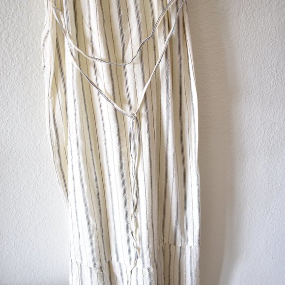 Loft Shimmer Stripe Tie Back Maxi Dress Whisper White - Picture 9 of 9